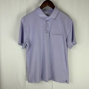 Fabletics Shirt Mens Medium Purple Cotton‎ Blend Short Sleeve Performance Golf